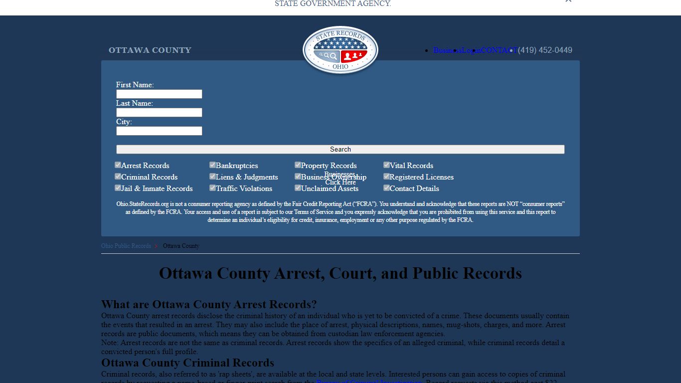 Ottawa County Arrest, Court, and Public Records